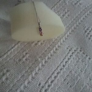 925ss necklace with genuine stones